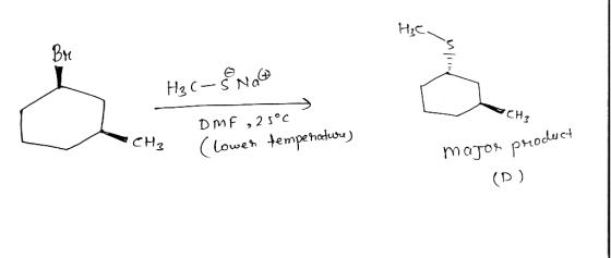 H₂C B H3c-i Nao DMF , 2500 Hscu & Nace Och CH3 - CH₃ . ( lower temperature) major product (D)