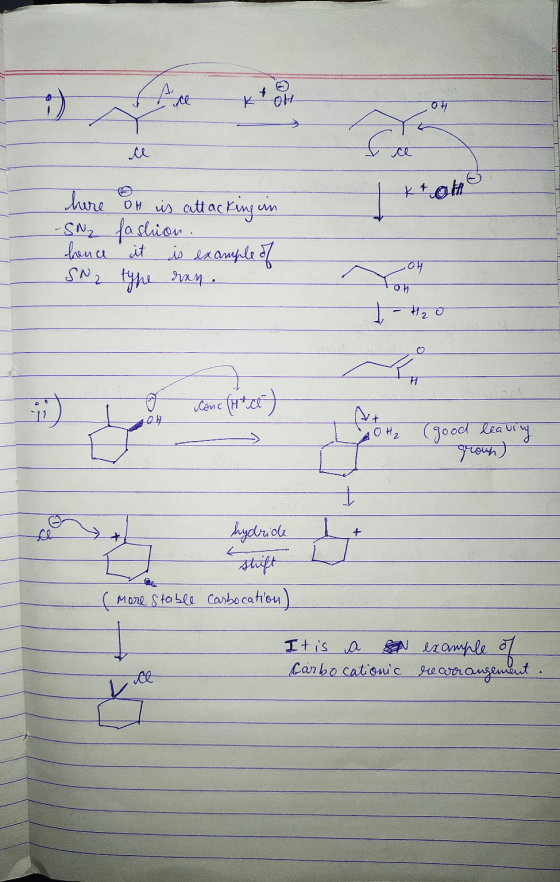 s ce k tot kt att here ott is attacking an SN₂ fashion. hence it is example of SN 2 type den. Toh o cone (pt it) (good leavin