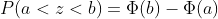 P(a<zb)= (b) D(a)