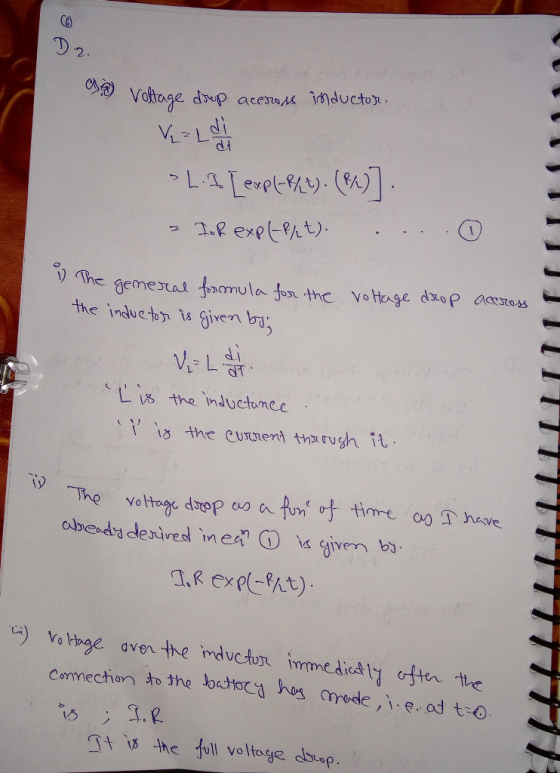 2 dM dt LAL) exe the indueby ive b di L is the inductance abenda denied iner GD given , by 18 exp(-久リ Connection tothe -batt