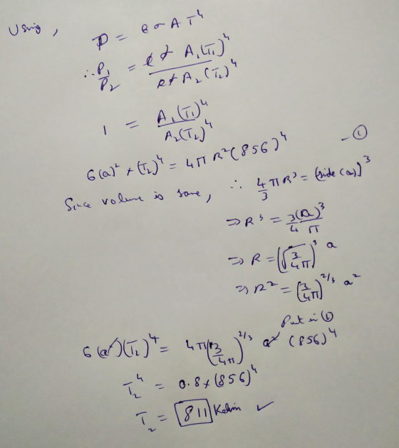 Uswing Dee :-; -03 Alic) RtA (Td4 ACT, = A (T. 6 (0)² + (2J - 41 8(85674 0 Since volen is some, : 471R² = Eside (a)) ² DR3