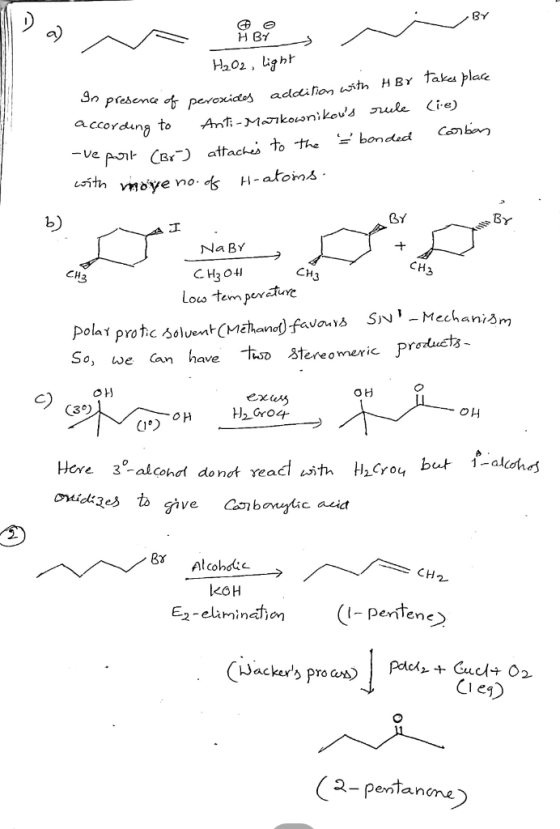 - By takes place In presence of peroxid H BY H₂O2, light esence of peroxides addition with HBr according to Anti-Markownikow