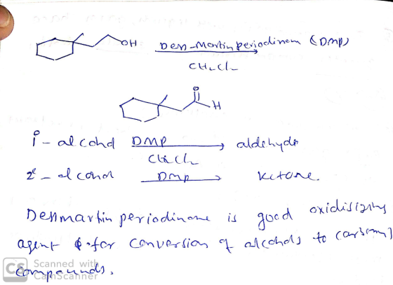oH Dem-Movtin pesiocdine Dmp CHLCI - al cohd DMe aldihyda ClRCL Ketone oxidisi Denmartin periodinn is for Convesian alc chd t