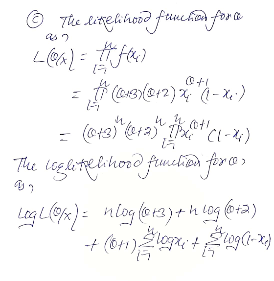 as ? LI Q +1 H И. n @+1 (@13) (73), 176C1-Hi) The likelihood ftuchan force LO@) = f 080 - P (43)(c+2)= 1 - 0 The logletjeliho