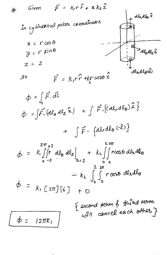 - # Given E = kirît x kz ? dledlo. in cylindrical polar coordinates a=rcoso -T t i oledo yersino delodecât z =z dląded2 so Ě