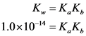 K. = KK
1.0x10-14 = KK,