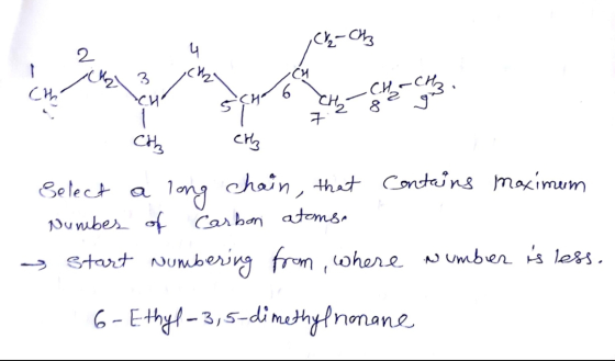 Cl-Ch cho 3 chan c u seur Schalb et CH CH 3 Select a long chain, that contains maximum Number of carbon atoms. > Start Number