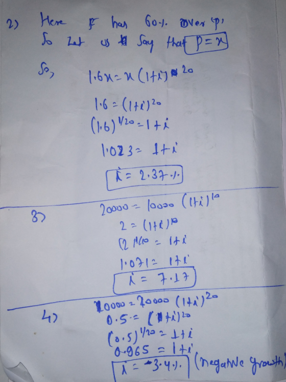 2) Her So So, & has 60). over up, het us say that p = ry loma u City 20 16= (1+2)2 (1.6) 120-1 ti 1023= iti = 2379 20000 - lo