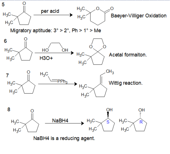 O → HC Baeyer-Villiger Oxidation per acid H3CO H3CX H₂C L Migratory aptitude: 3° > 2°, Ph > 1° > Me 6 0 H3CV HO 0 → H3C y H₃C