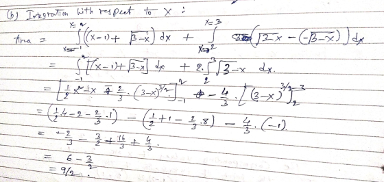(6) Integration with respect to x i X-3 = S(x-it (3x) dx + 2.8 13 x dx. = L x 73. (2012-4.16**) . = 6-3 91