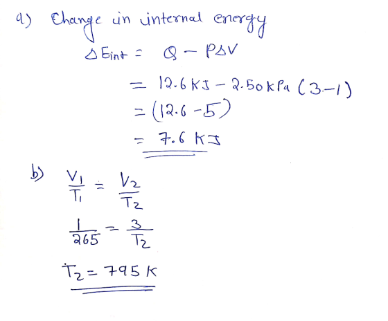 in unternal ener Chome A Gint -PAV -12.6 KI- 2.50kPa (3-1) (12.6-5) V TI V2 T2 a65 T2 795 K