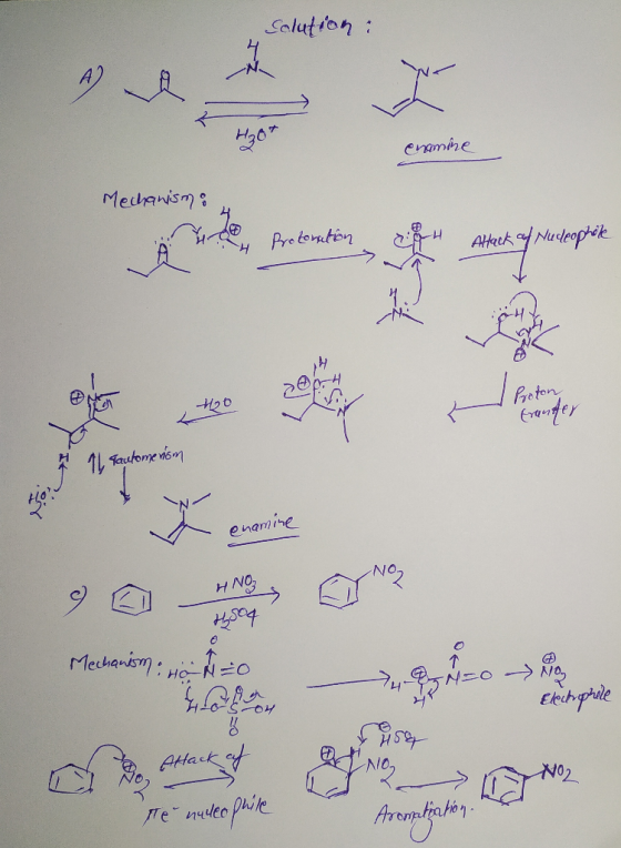 Solution enamire Mechanism Protoraten Nudephik Ateck Preten 11 Fautome ris m enamine Mechanism Ekshptile స AHack af NO ophie