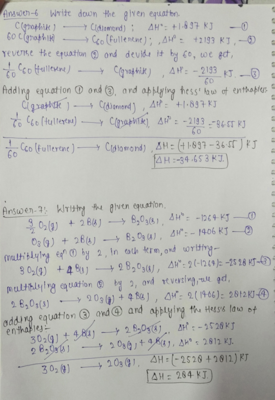 60 - Answer of write down the given equation. C graphite ) - Y Cldiamond) : AH°: +1.897 RJ -0 60 c graphite - Coolfullerene);