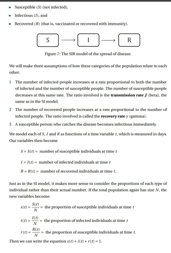 • Susceptible (S) (not infected), Infectious (I), and Recovered (R) (that is, vaccinated or recovered with immunity). R Figur