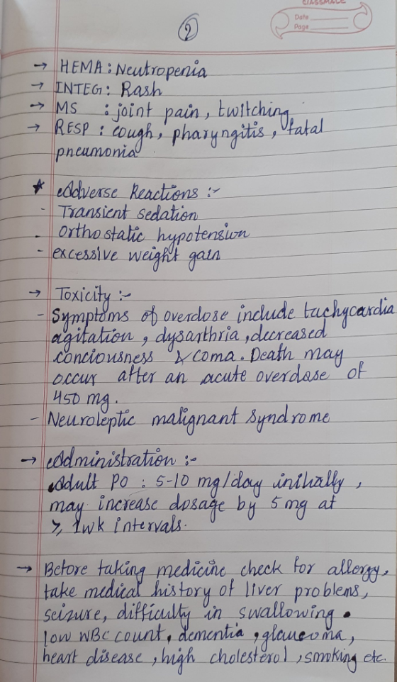 CISME Date -> HEMA : Neutropenia → INTEG: Rash → MS : joint pain, twitching, → RESP : cough, pharyngitis, tatal pneumonial *