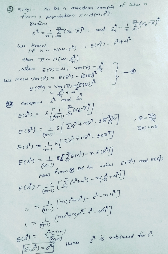 2 nks Elxit) = 824 42 X14Xg) Xn be a random sample of size n from a population &~ N(4,8). Define 1. cxx -x)? . and some m-1 K