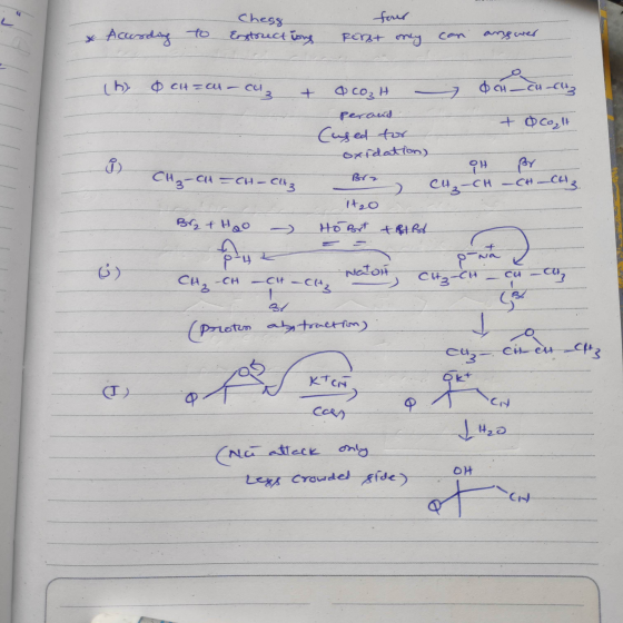 * According to Chess Exstrrections Renst four only can angwer (h) oct=au - CH dan ancha + acoH - perand Caged to oxidation).