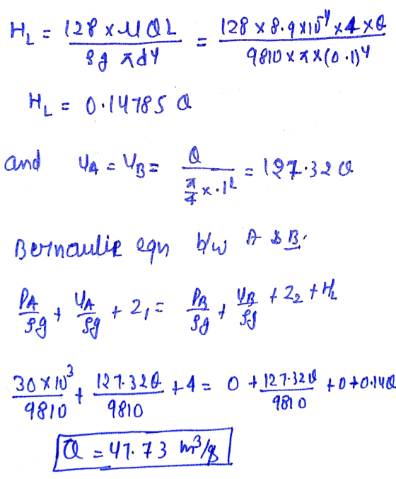 Hi = 12PX-402 8 g ady 128x8.94154x4 x& 9810x7X(0:1) H₂ = 0.14185 a and Q 44 - UBE 1973203 22.12 Bernaulip equ blw A BB. PB V