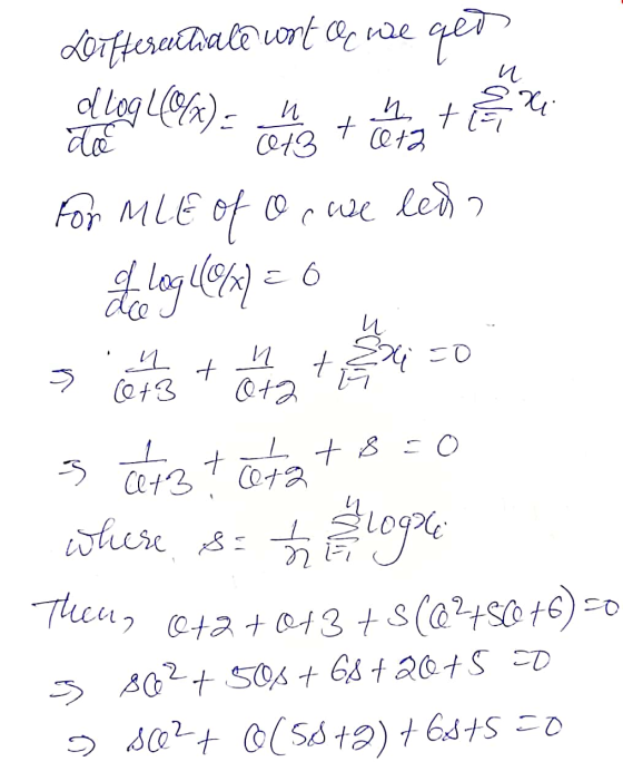 И. Exi Lorkesachialê wort Qmie ged dlog (9x): ✓ da For MLE of o, we led? И. 013 t at2 Halog (97) = 0 И. Exico + 3 ㅛ (6+3 t И