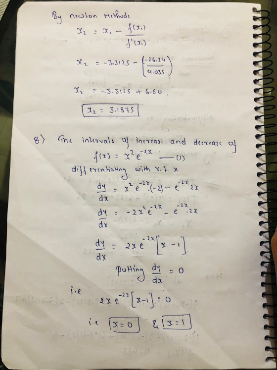 By newhon methods U2 X, f(xi) 5(4) 1-26.24 CE X = -3.3125 4.035 2 = -3.3125 +6.50 X = 3.1875 of. -0) -27, - 2 - 2x - 2x 2x -