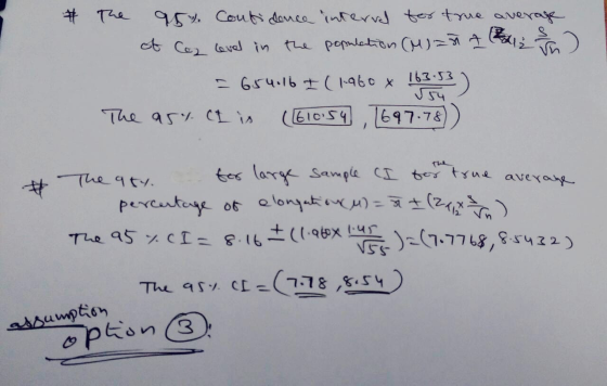 The 95%. Confidence interval for true average of Cez level in the population o n the = 654.16 I (1960 x 163.53 ) The art. I i