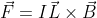 \vec {F} = I \vec {L} \times \vec {B}