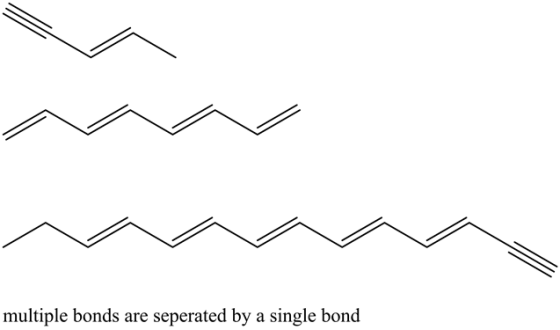 multiple bonds are seperated by a single bond
