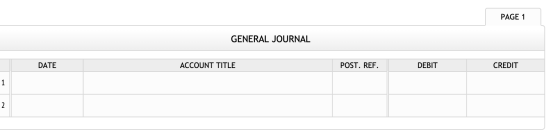 PAGE 1 GENERAL JOURNAL DATE ACCOUNT TITLE POST. REF. DEBIT CREDIT