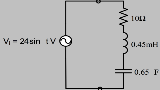 1012 Vi = 24 sin tv @ 2 0.45mH 0.65 F
