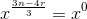 x^{\frac{3n-4r}{3}}=x^{0}