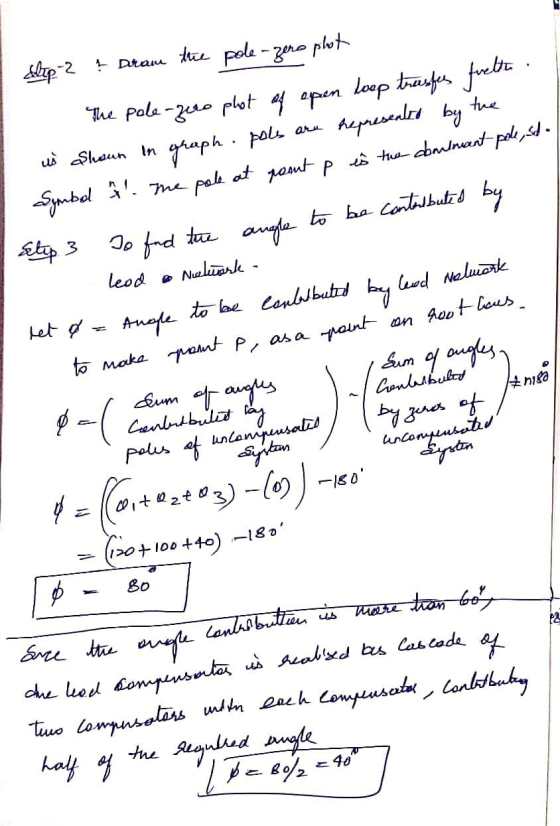 Sum of angles, Contalbulto niso | Slip-2 & Dream the pole-zero phot - The pole-quo plot of open loep trasfes fuelto is shown