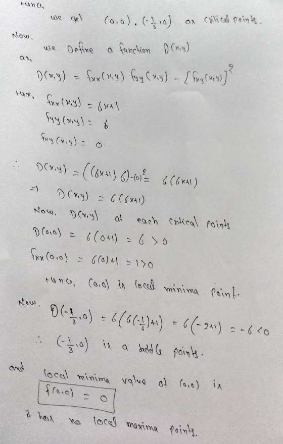 tune, we get (0.0), (5.0) as critical points Now. we Define a function (ng) am Dray) = fax (9) fry (34) – [srg (14) ? here, G