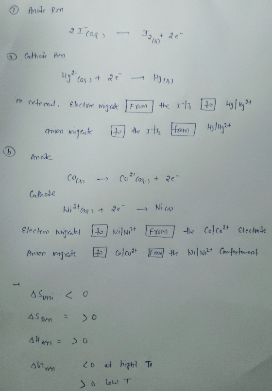 Anore Rn Tat 26 2 I car - Cathode den Hght car.) + 22 - H913) in external, Electron migrate from the Ile [to Hg / Hg 2 + nion