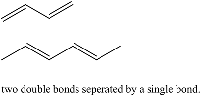 two double bonds seperated by a single bond