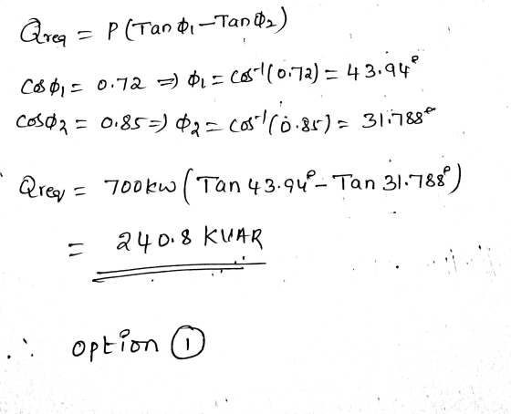 - P(Tan 0, -Tan 2) Qrea Cos Dis 0.72 =) 01=cos 110.72) = 43.94 cosoz = 0.85-) #2 = COS (0.85) = 31:7880 Qree = 700kW ( Tan 43