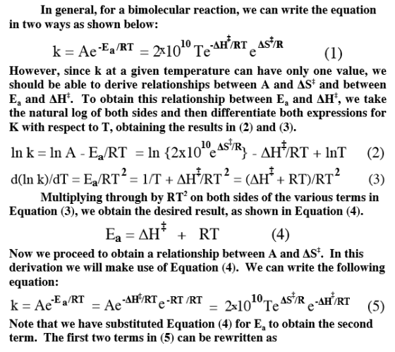 In general, for a bimolecular reaction, we can write the equation in two ways as shown below: 10. AHİRT ASTR However, since k