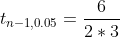 tn-1,0,05 = 23