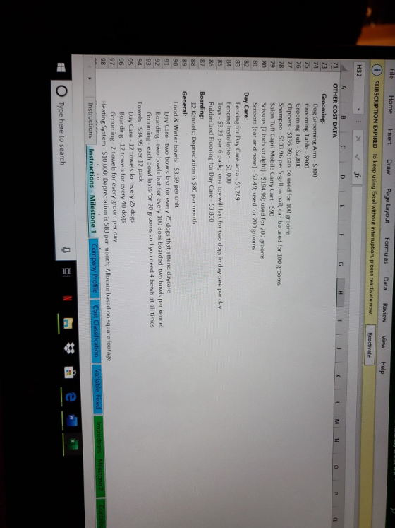 M N O P a File Home Insert Draw Page Layout Formulas Data Review View Help SUBSCRIPTION EXPIRED To keep using Excel without i
