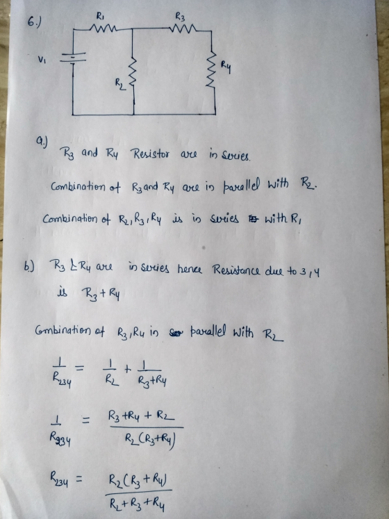 6.) R R3 Ry R 2.) Rz and Ry Resistor are in series. Combination of Rz and Ry are in parallel with R2. Combination of R2, R3,