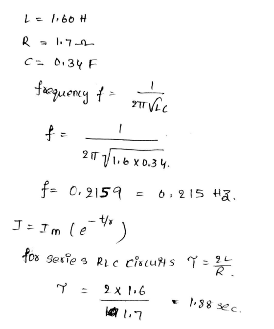 R 7 n C034 fwueny 2 T 62 15 Ha f= 0, 2159 -/ ( e JIm 17 R 88 sec