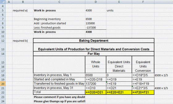 required a) Work in process 4300 units Beginning inventory Add: production started Less: finished goods Work in process 6500