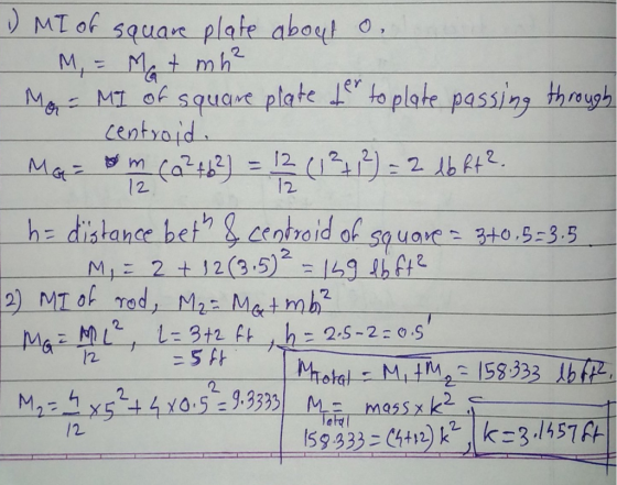 MT of squars plate aboul o Mquaet plate to plate passing thregh centroid 12 12 h= distance beth S, centro 1dOk Sguara 3+0.5:3
