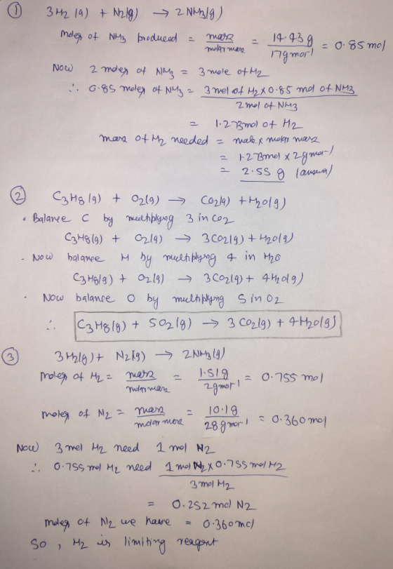 3Hz 14) N9) 2 Nig) mde ot NM beduead 14-439 mare molay mam = 0.85 mo ngmar 3 mole otM2 2 moer ot N G6S mole ot N Now 3mel ot