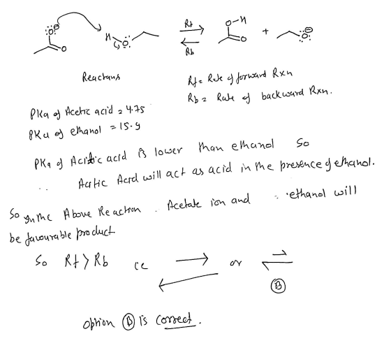 o-M Reactans er Rfa Rule of forward Rxn Pka of Acetic acid 2 4.75. Rb z Rate of backward Rxn. PKu of ethanol -15.4 Pka & Acri