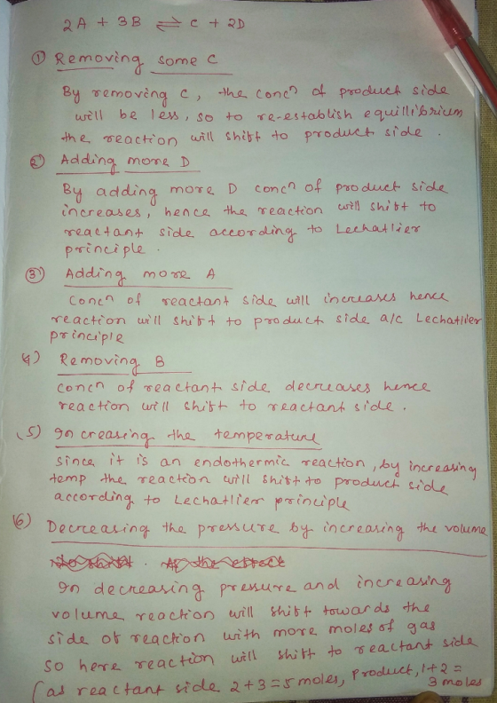 2 A 3 B c2D Removing Some c Byemoving the cone? at produch stdle be les, so to re-estabish equillibrium wtll the seacton wil
