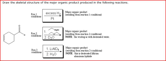 Draw the skeletal strucutre of the major organic p