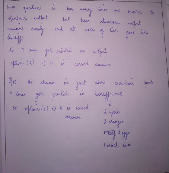 how lines are New question is standard output many printed to but here standard listi output remains empty and all data into