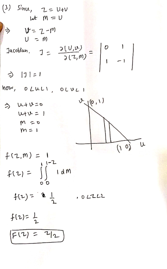 (3) since, z=utu Let mu U cm Tacobian, 1 ninle (w zle 5) lje! now, OLULIOLULI - » utazo even utu=1 mco mai - (1 o) I 1-2 lam