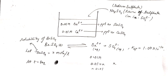(Sodium sulphate) • Nag Sou (source of sulphate m ie, sod- toppt as Basou ppt as casou 0.01m Bart 0.0 M G 2+ solubility of