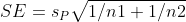 SE = SpV1/nl + 1/n2